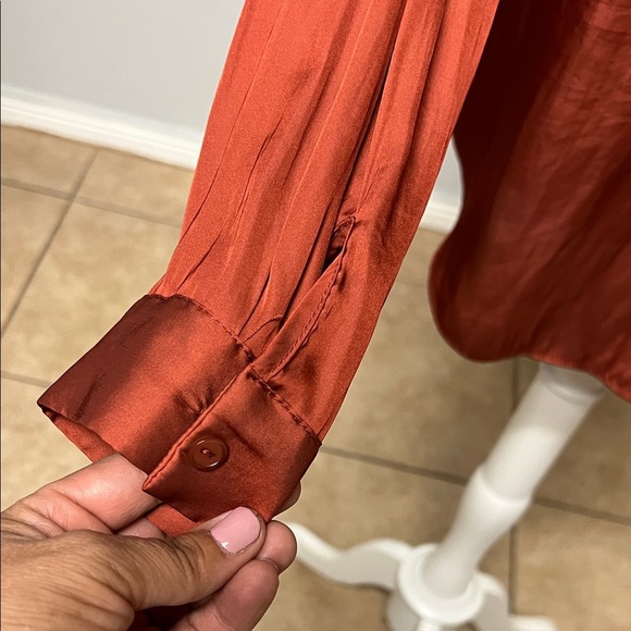 Rust color Button Down Shirt - Picture 6 of 9